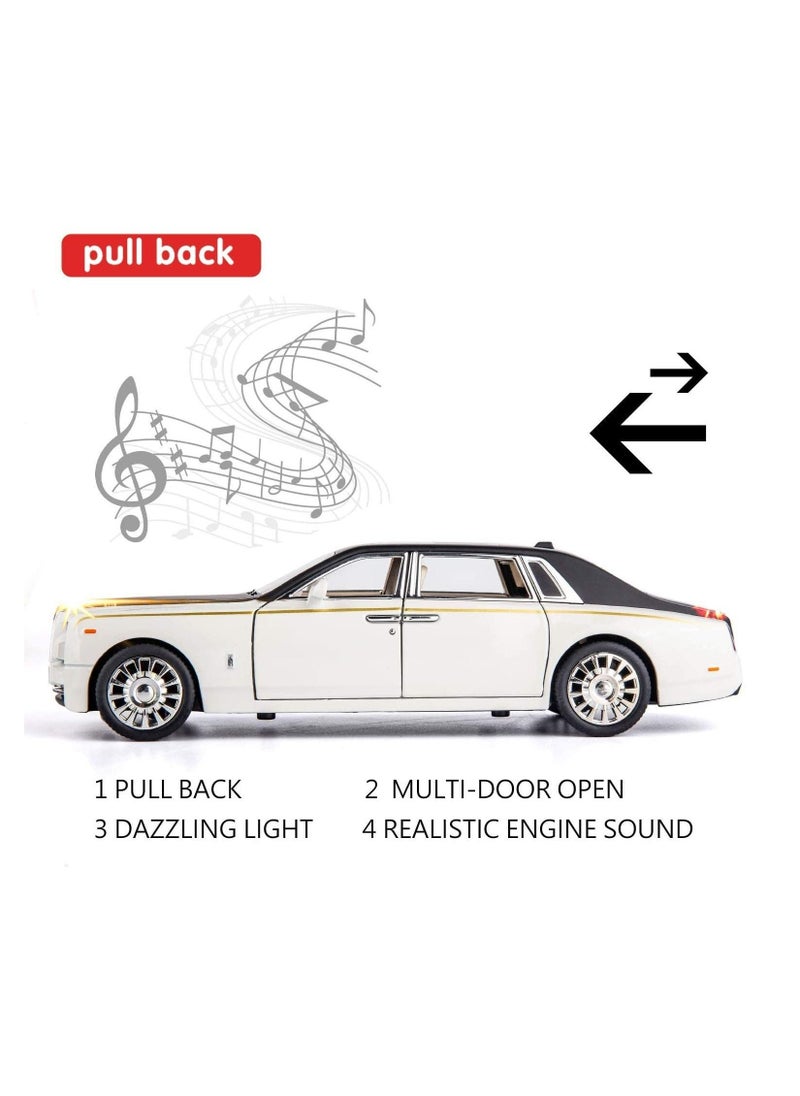 1/24 Rolls-Royce Phantom Model Car,Zinc Alloy Pull Back Toy car with Sound and Light for Kids Boy Girl Gift - Image 5